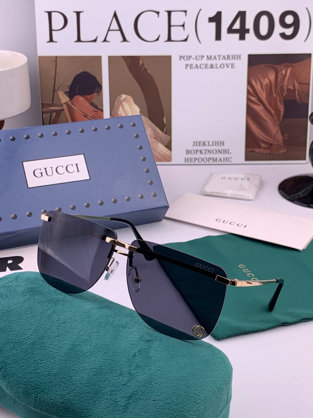 Gucci G7801 Aviator Black Lens Sunglasses for Men & Women - detail image 6