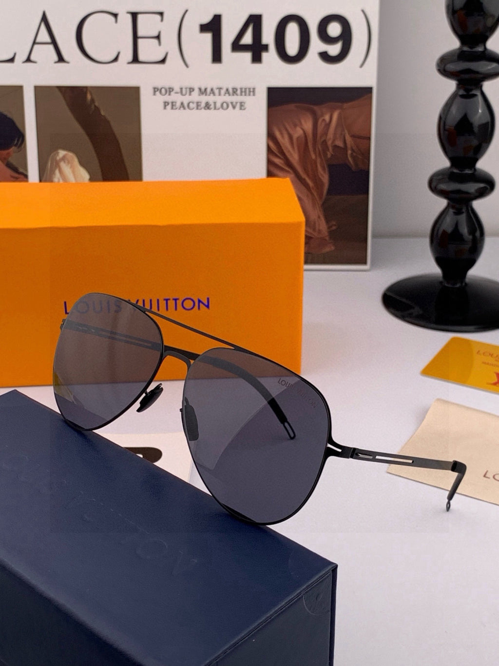 Louis Vuitton L1862 Fashion Red Lens Sunglasses for Men & Women - detail image 4