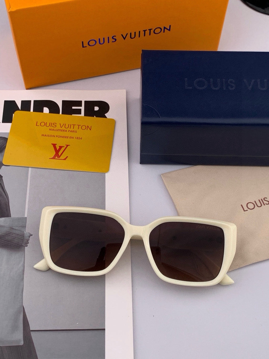 Louis Vuitton L6221 Square Black Lens Sunglasses for Men & Women