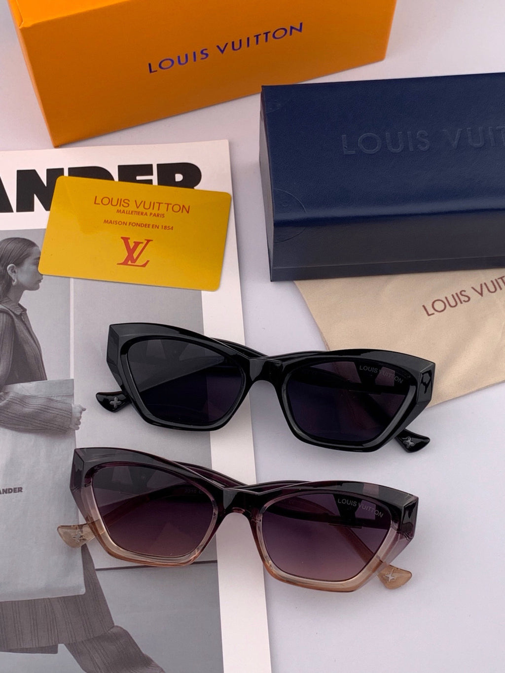 Louis Vuitton L4550 Square Black Lens Sunglasses for Men & Women - detail image 7