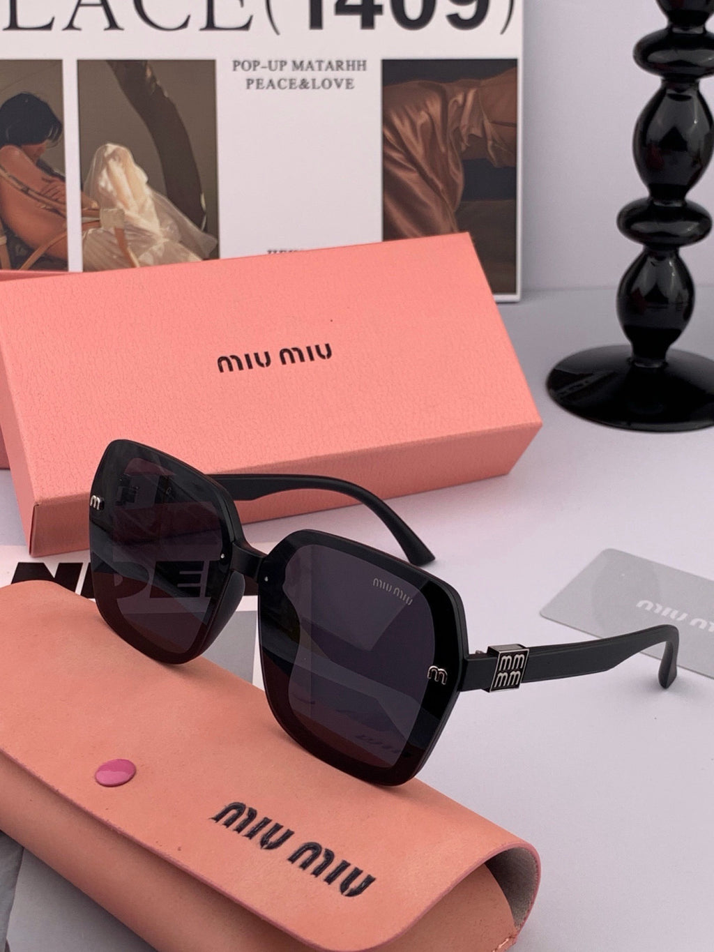 Miu Miu M4304 Fashion Black Lens Sunglasses for Men & Women - detail image 5