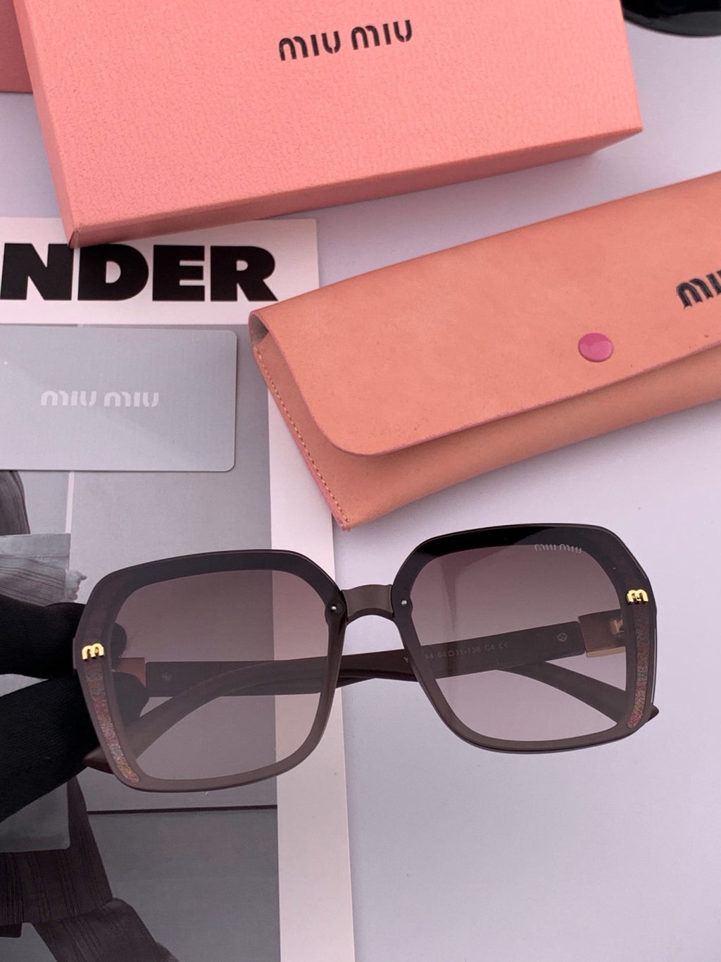 Miu Miu M4304 Fashion Black Lens Sunglasses for Men & Women - detail image 3