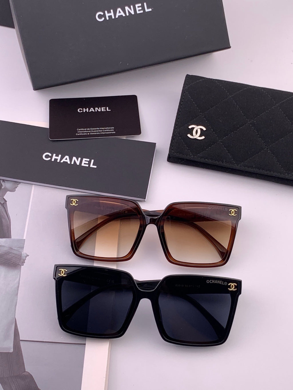 Chanel CH86901 Square Brown Lens Sunglasses for Men & Women - detail image 7