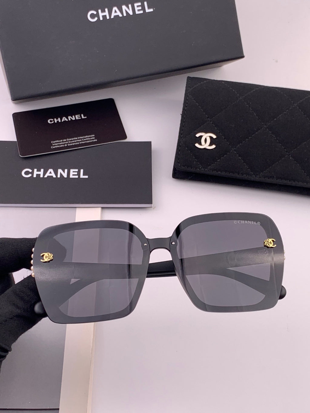 Chanel CH6994 Polarized Oversized Gold Lens Sunglasses for Men & Women