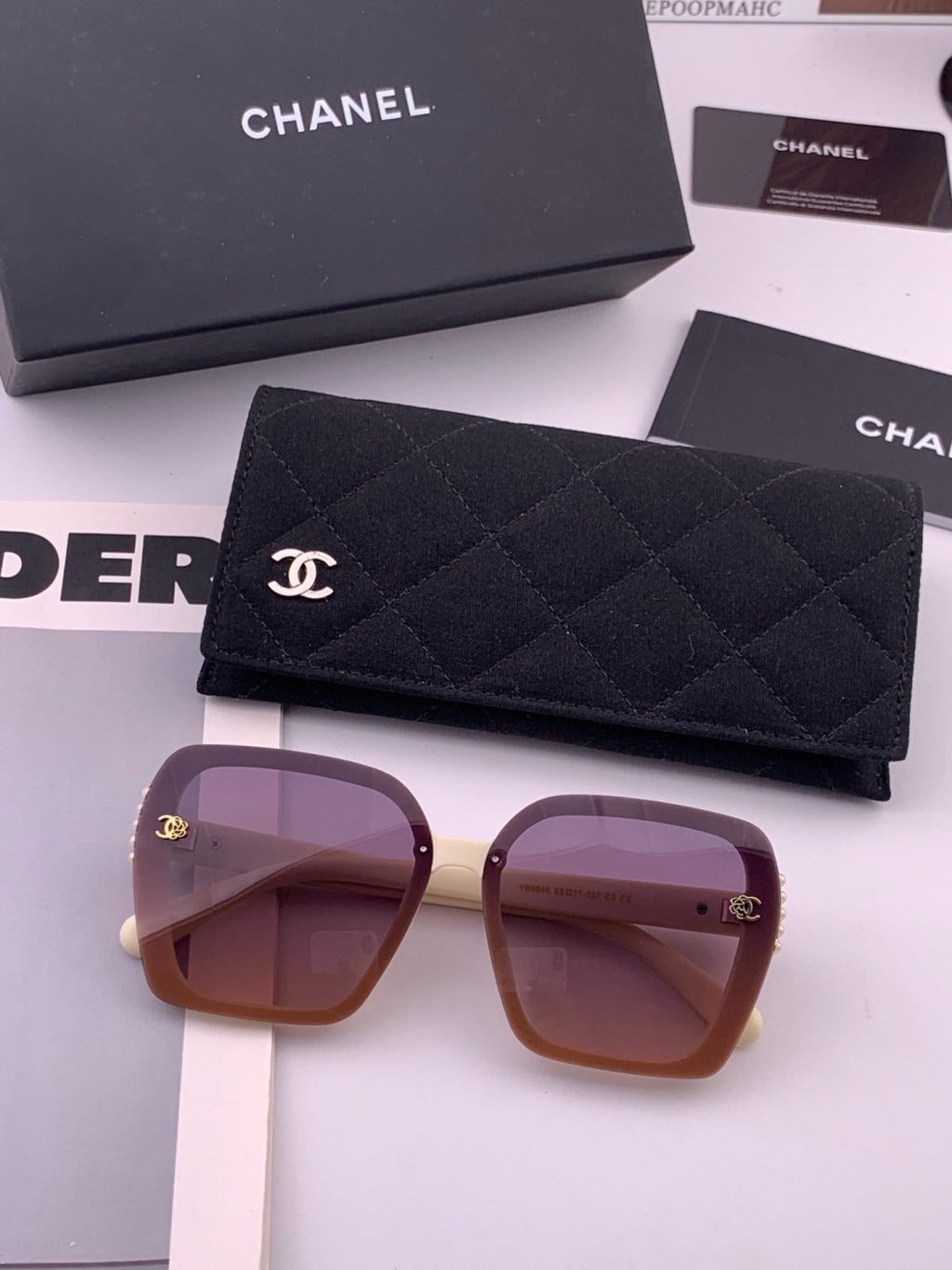 Chanel CH6994 Polarized Oversized Brown Lens Sunglasses for Men & Women - detail image 5