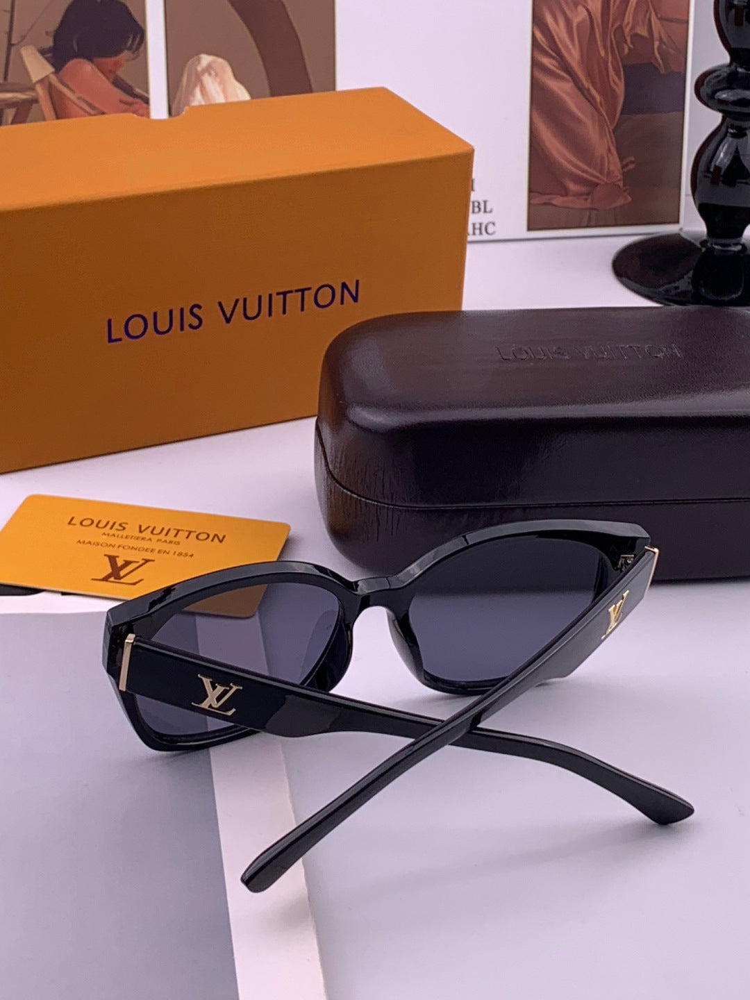 Louis Vuitton L27001 Square Black Lens Sunglasses for Men & Women - 486111 - detail image 6