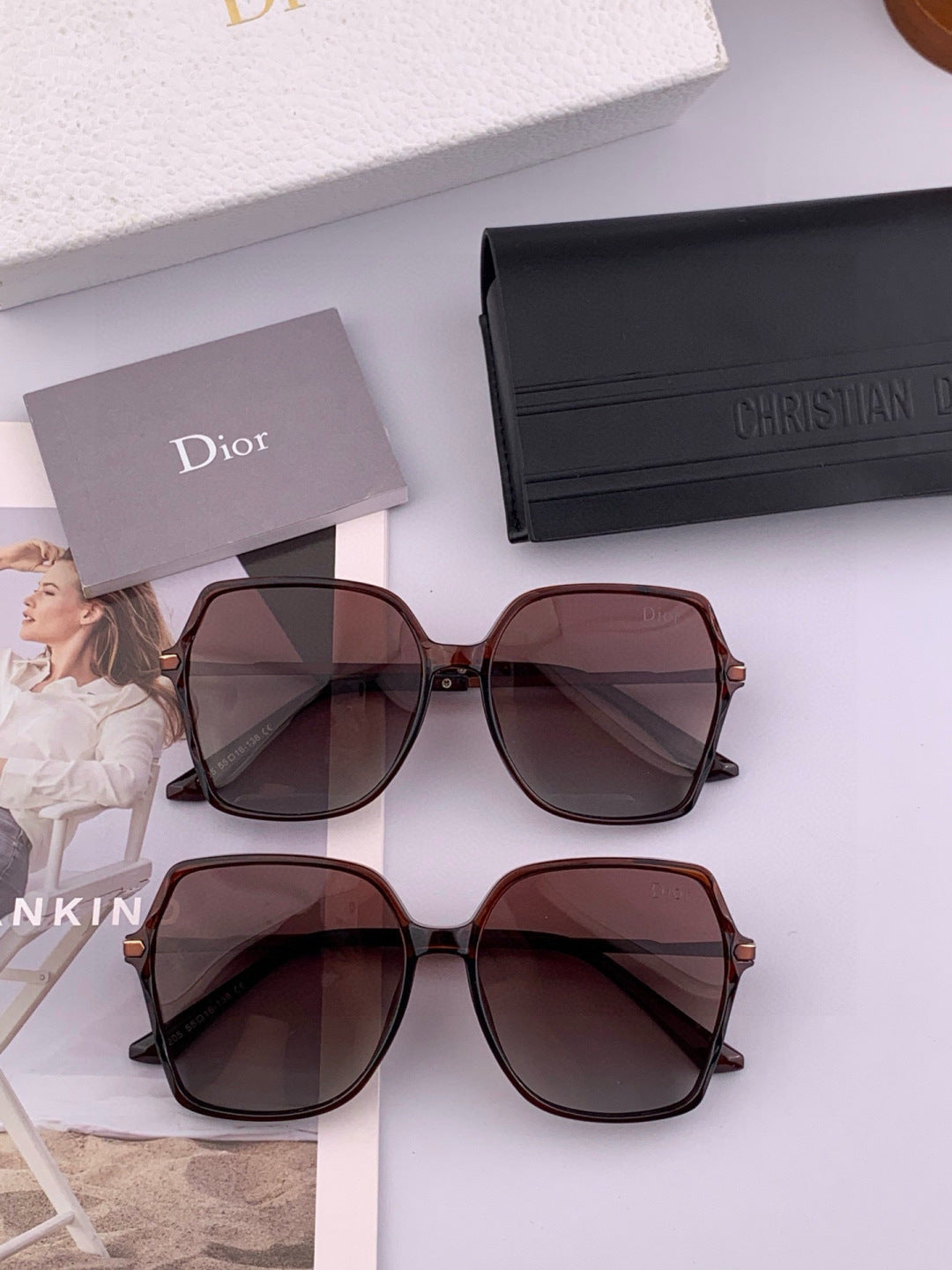 Dior D2130 Polarized Metal Fashion Black Lens Sunglasses for Women - detail image 3