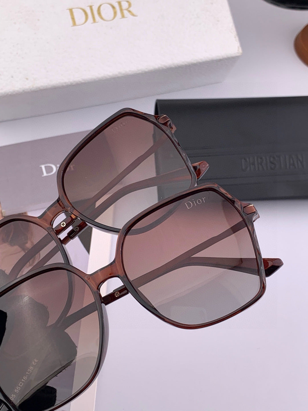 Dior D2130 Polarized Metal Fashion Black Lens Sunglasses for Women
