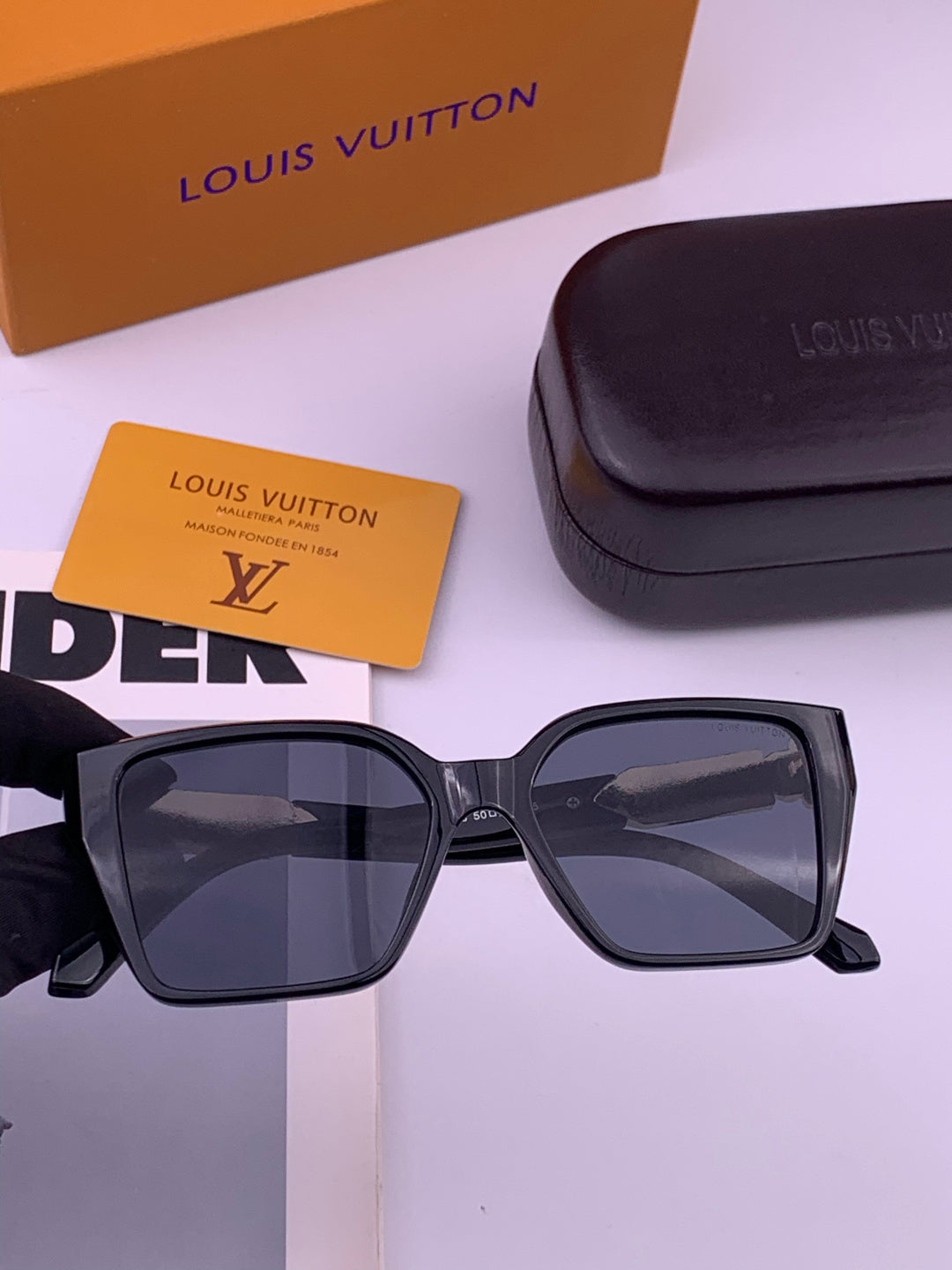 Louis Vuitton L36900 Square Black Lens Sunglasses for Men & Women