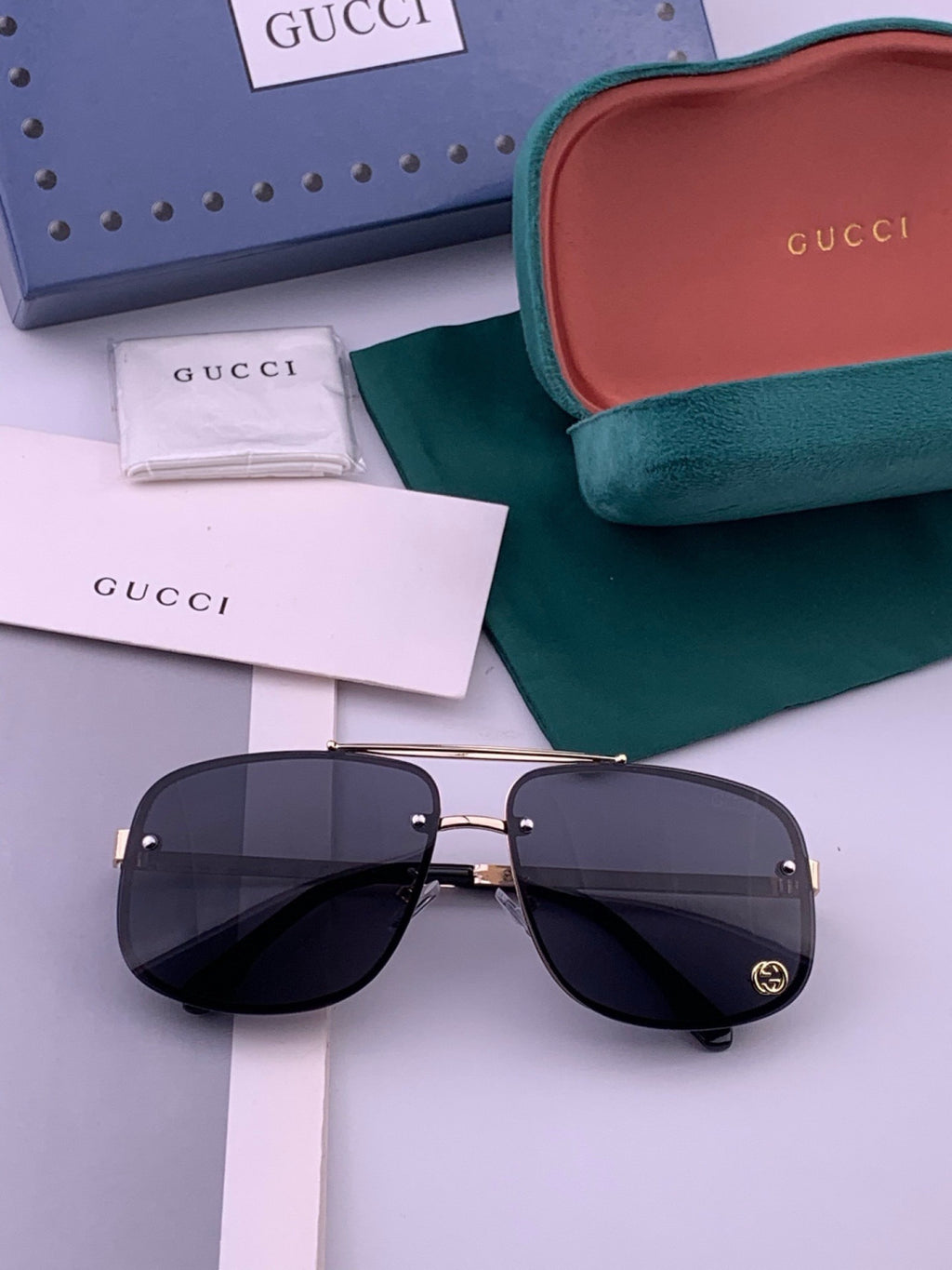 Gucci G41741 Aviator Black Lens Sunglasses for Men & Women - 486490 - detail image 7