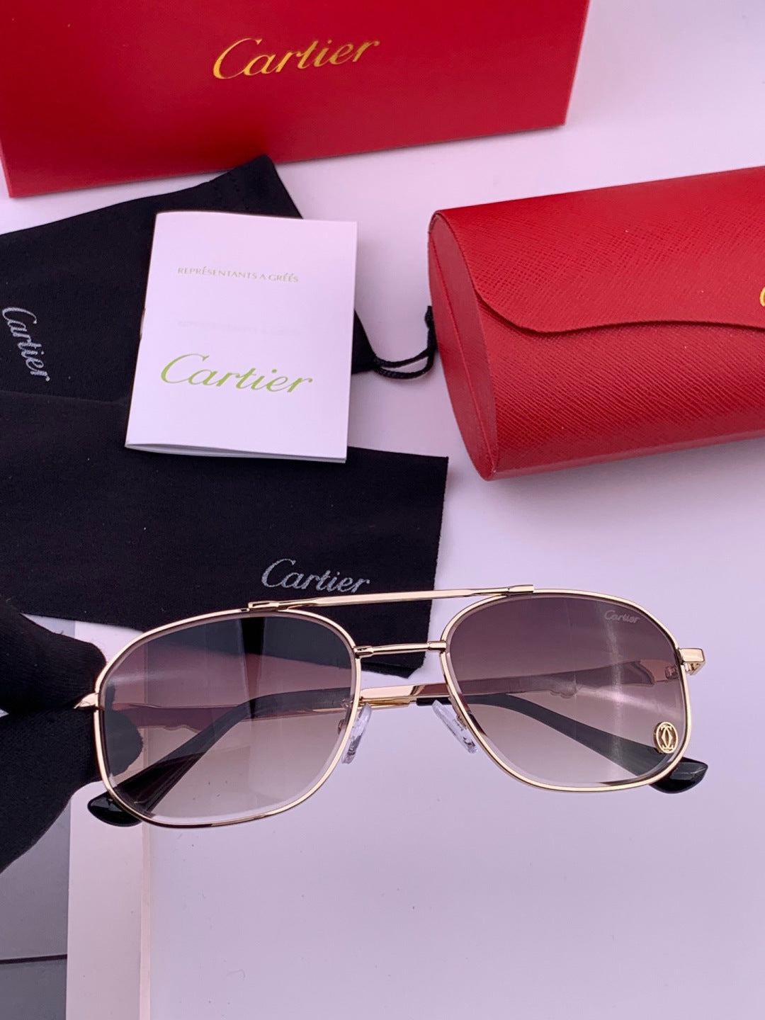 Cartier K61758 Fashion Pink Lens Sunglasses for Men & Women - detail image 3