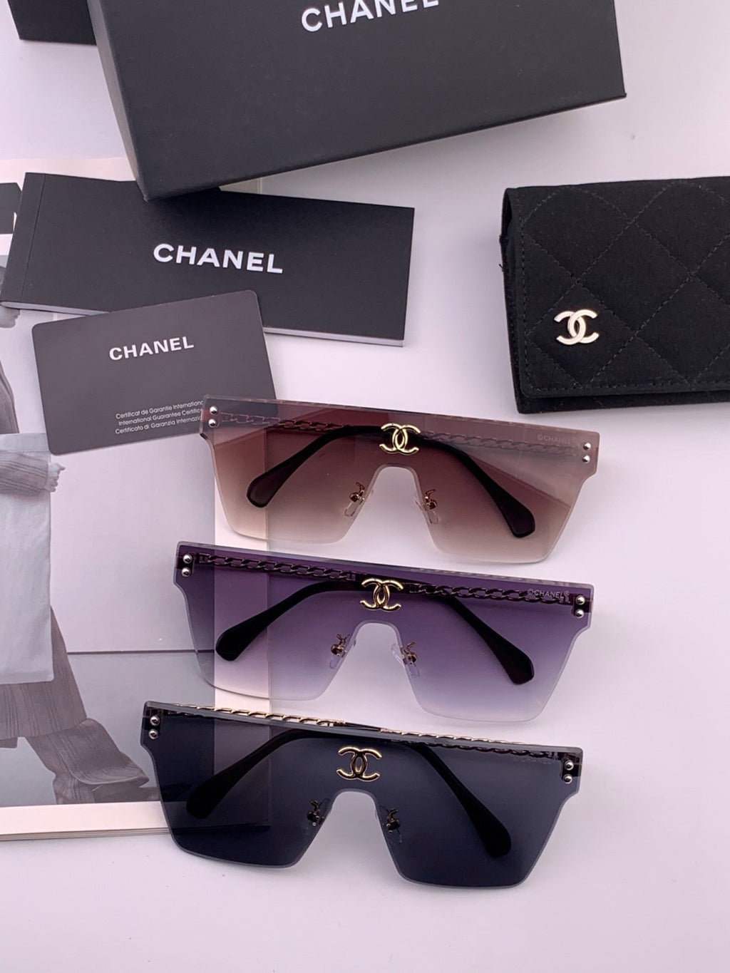 Chanel CH61739 Oversized Pink Lens Sunglasses for Women - detail image 7