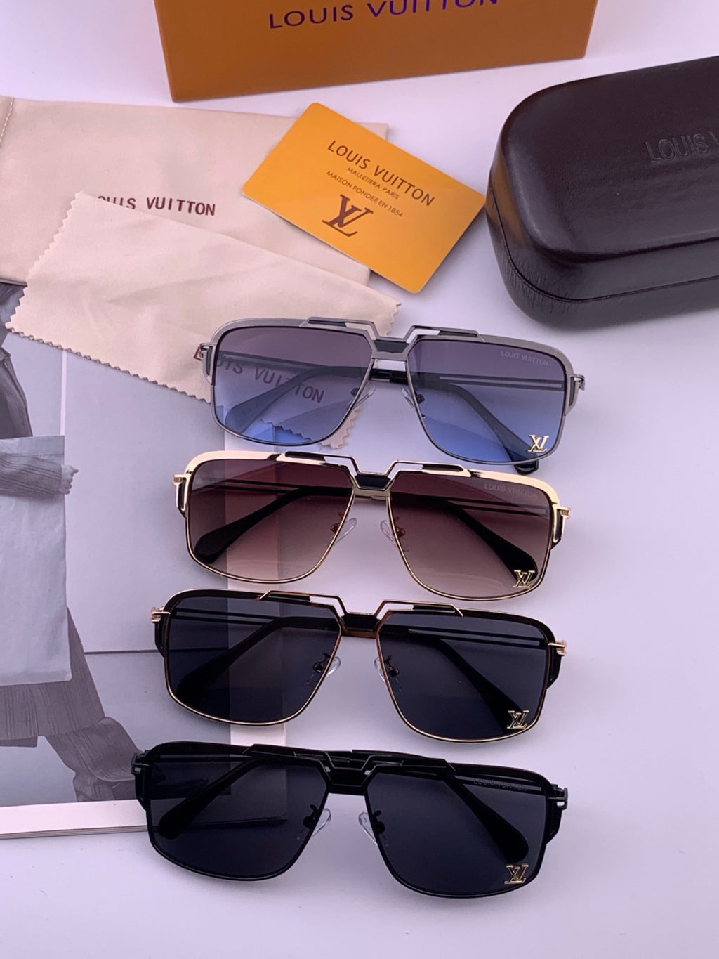 Louis Vuitton L91757 Aviator Orange Lens Sunglasses for Men & Women - detail image 4