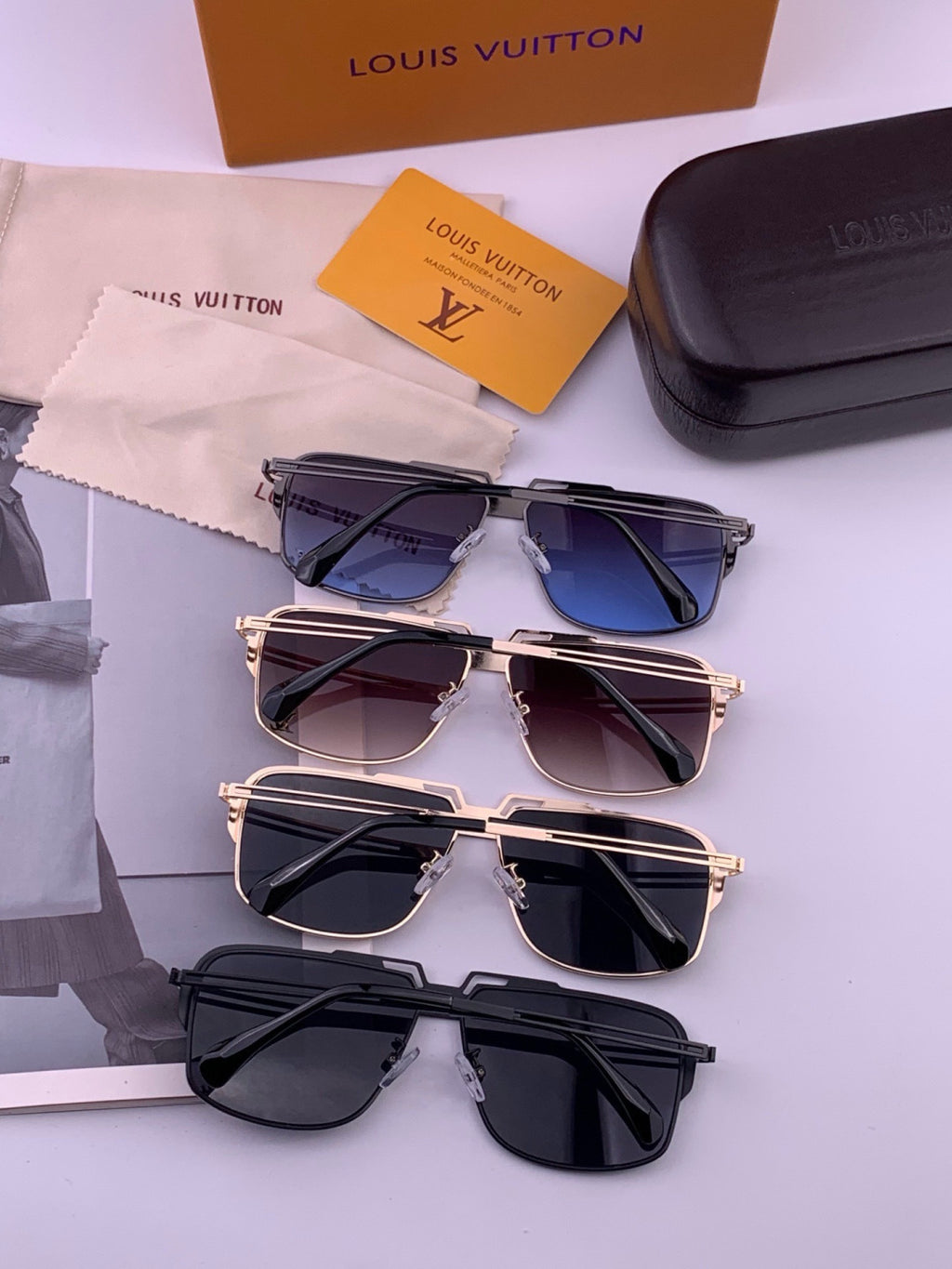 Louis Vuitton L91757 Aviator Black Lens Sunglasses for Men & Women - detail image 7