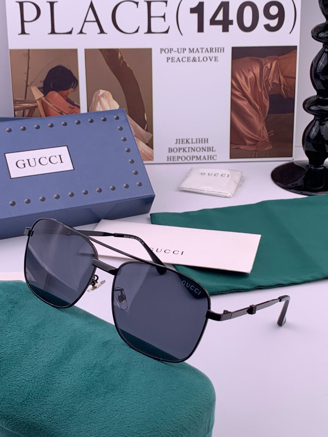 Gucci G0904 Aviator Orange Lens Sunglasses for Men & Women - detail image 4