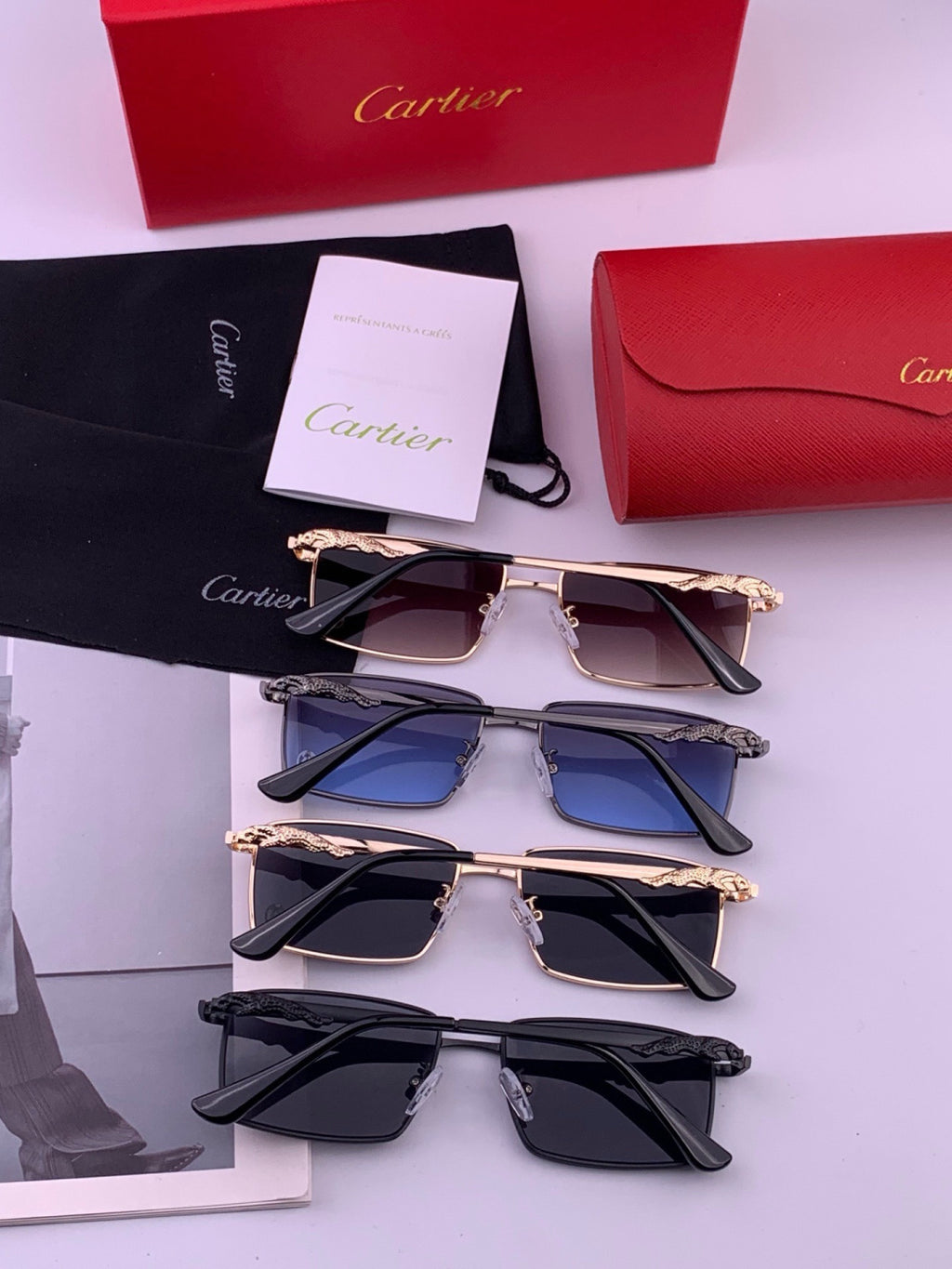 Cartier K51758 Fashion Black Lens Sunglasses for Men & Women - 487245 - detail image 4