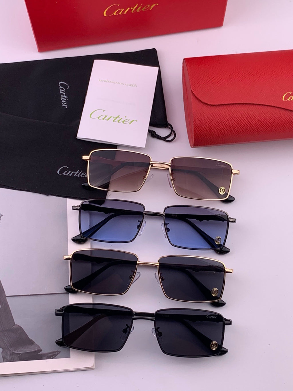 Cartier K51758 Fashion Black Lens Sunglasses for Men & Women - detail image 8