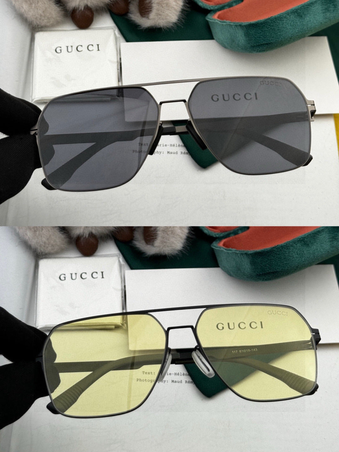 Gucci G711 Polarized Fashion Gold Lens Sunglasses for Men & Women - 486459 - detail image 5