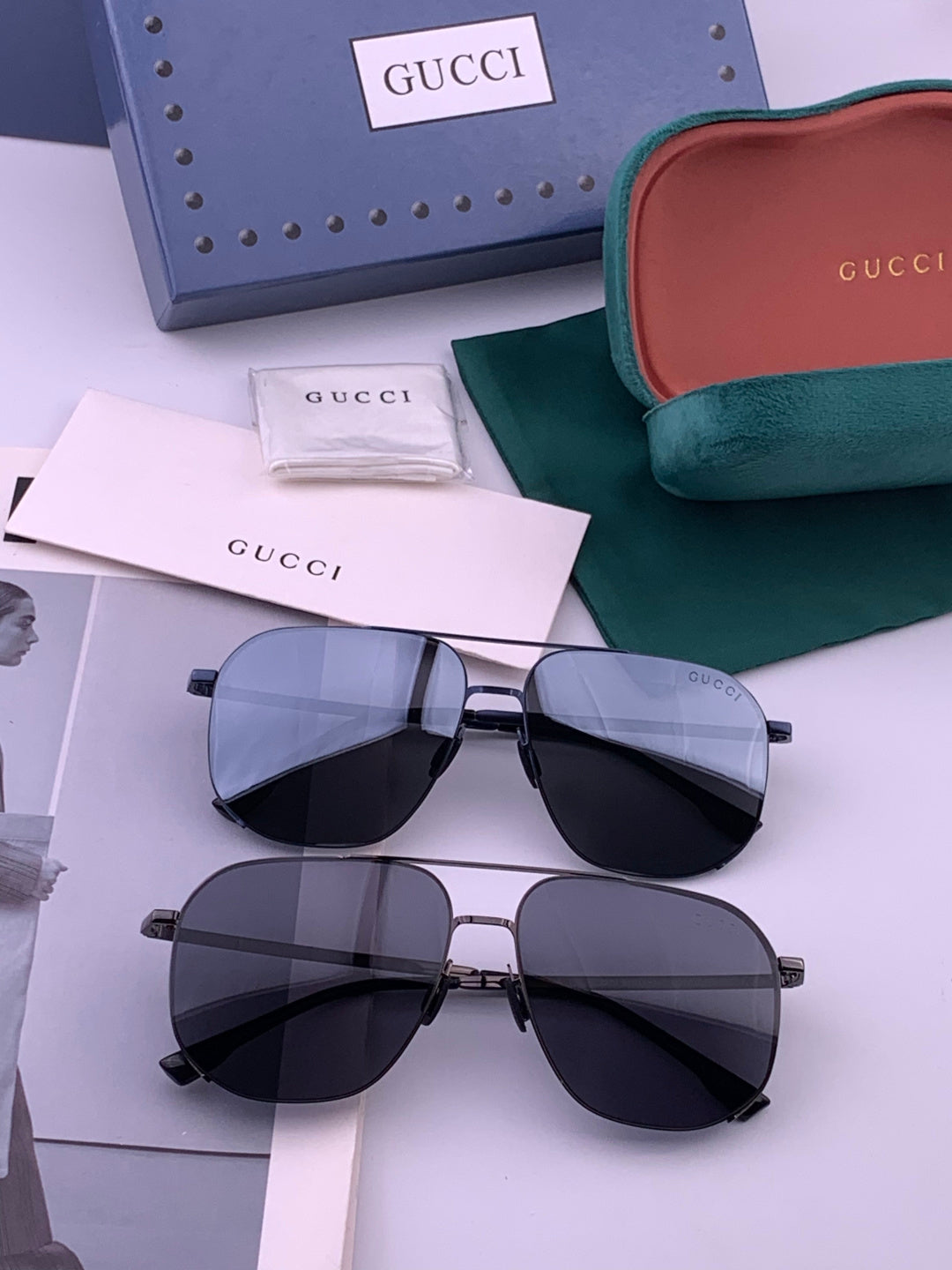 Gucci G0227 Polarized Aviator Brown Lens Sunglasses for Men - detail image 7