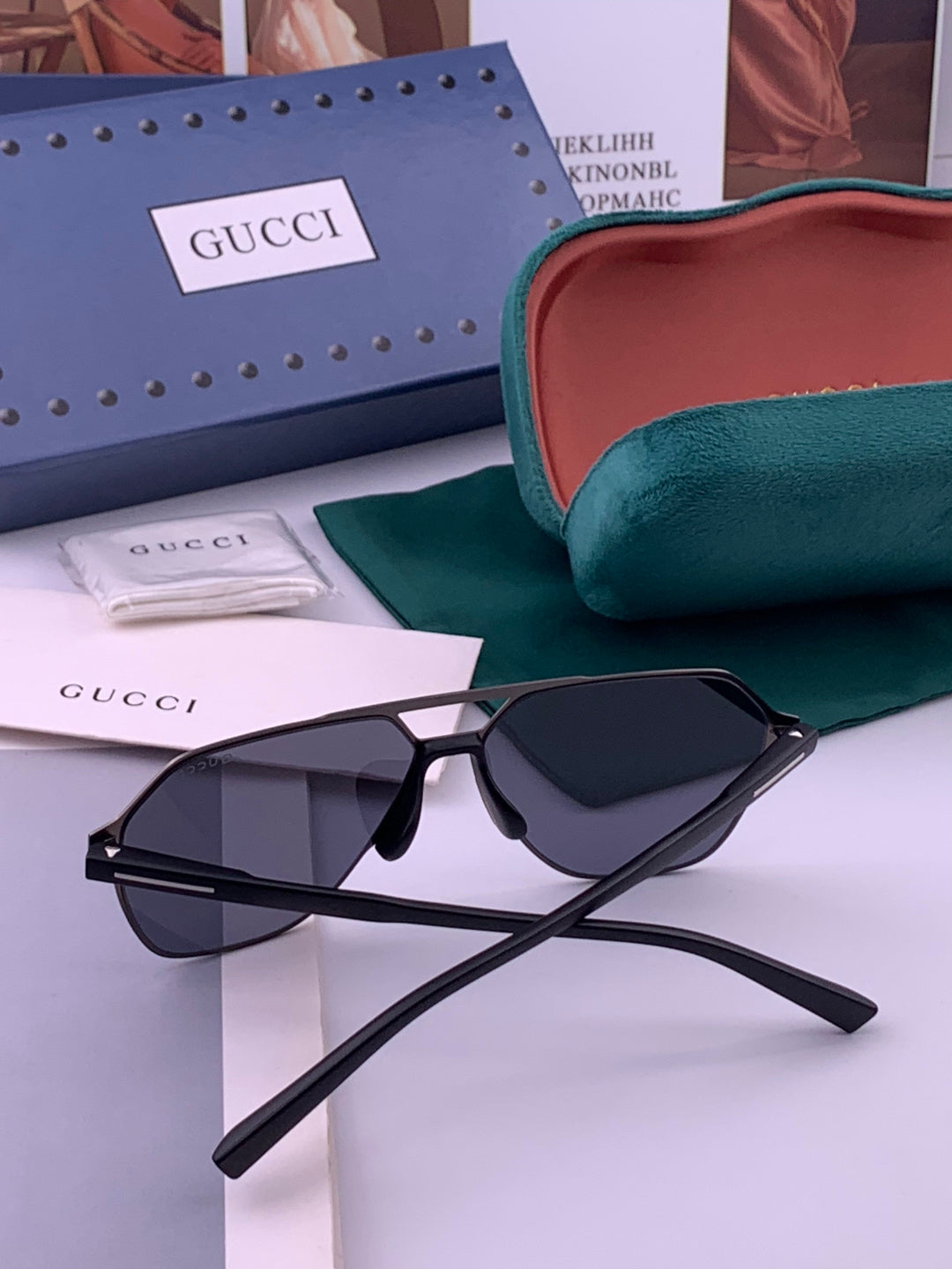 Gucci G3807 Polarized Aviator Gold Lens Sunglasses for Men - 486469 - detail image 5