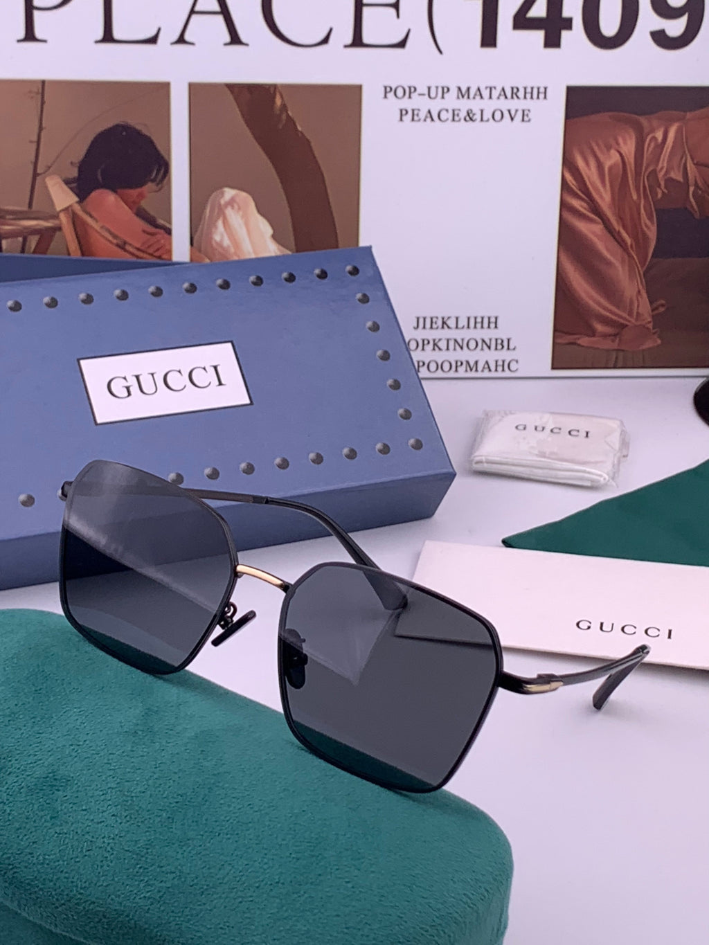 Gucci G6881 Polarized Aviator Gold Lens Sunglasses for Men - detail image 2