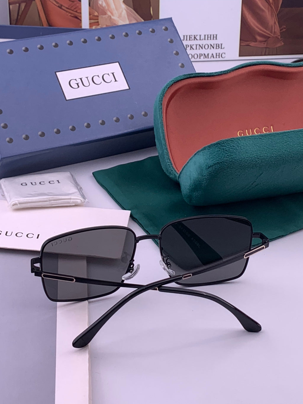 Gucci G4802 Polarized Aviator Gold Lens Sunglasses for Men - detail image 7
