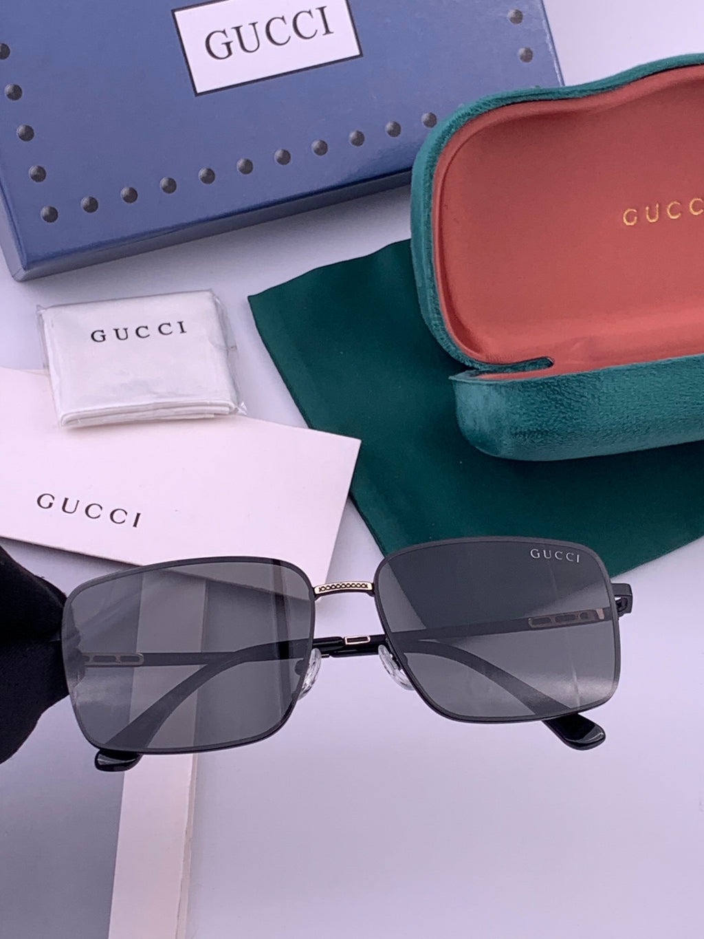 Gucci G4802 Polarized Aviator Gold Lens Sunglasses for Men