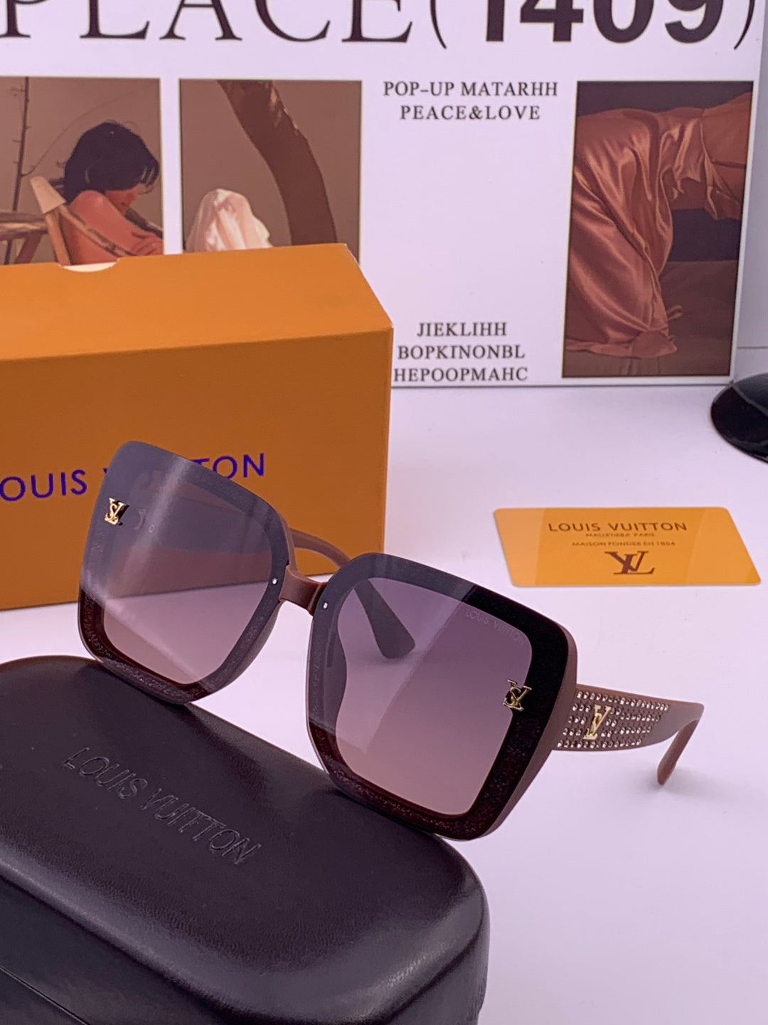 Louis Vuitton L2990 Square Black Lens Sunglasses for Men & Women