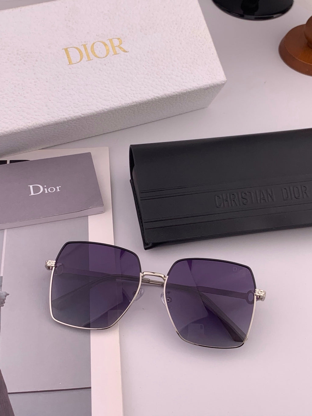 Dior D6310 Polarized Square Red Lens Sunglasses for Men & Women