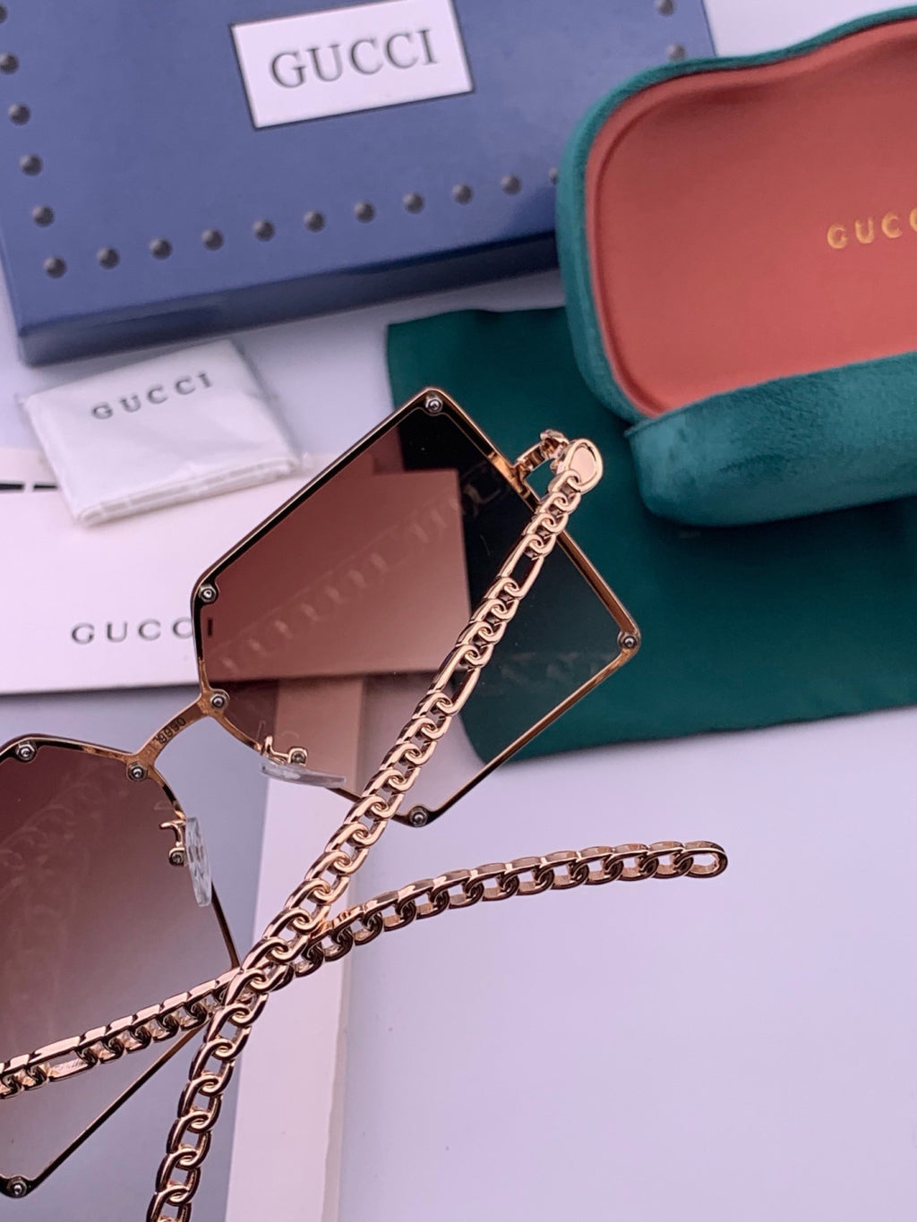 Chanel CH322 Lightweight Rimless Red Lens Sunglasses for Women - detail image 4