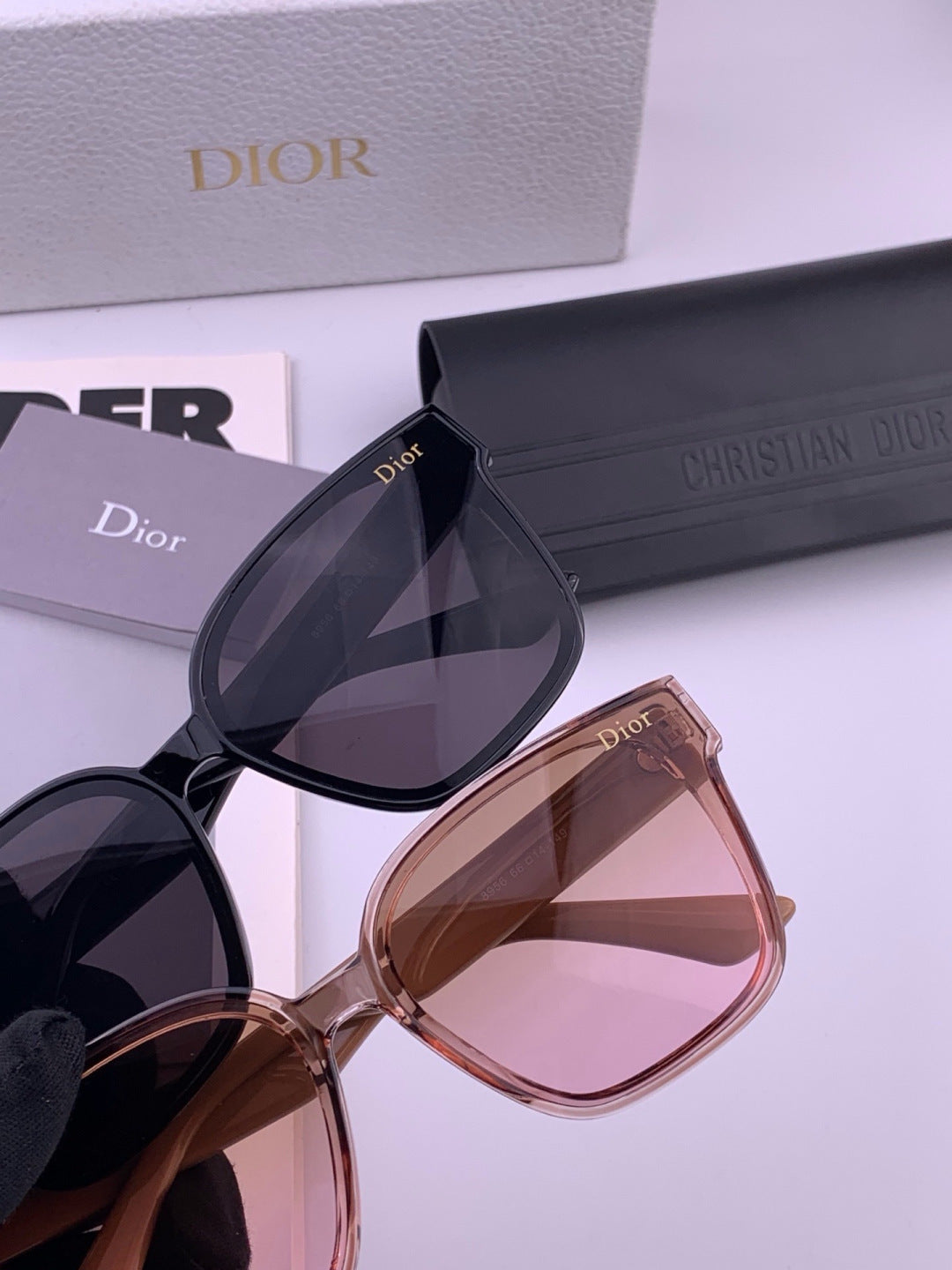 Dior D6895 Square Pink Lens Sunglasses for Men & Women - detail image 4