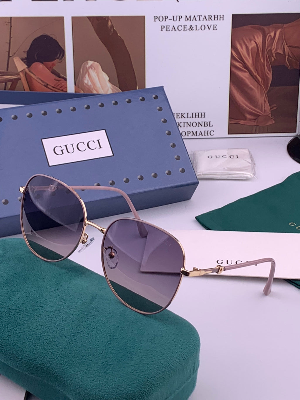 Gucci G8821 Polarized Oversized Black Lens Sunglasses for Men & Women - detail image 2