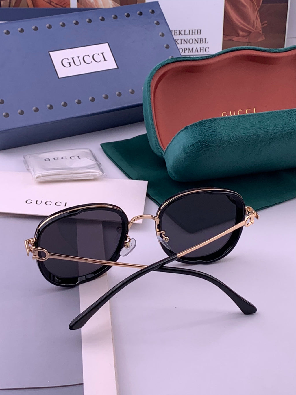 Gucci G9680 Polarized Fashion Black Lens Sunglasses for Men & Women - detail image 5
