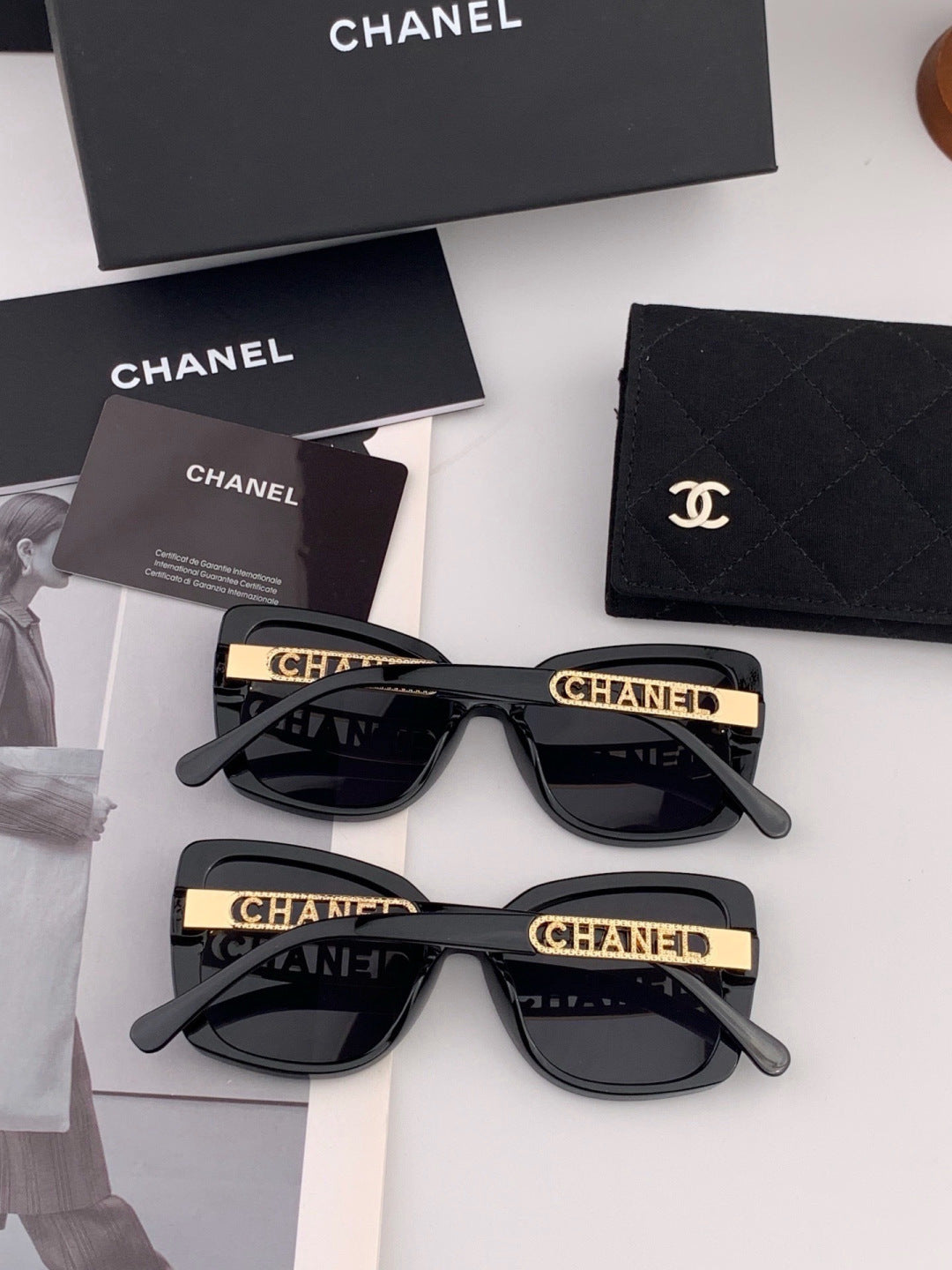 Chanel CH2077 Fashion Black Lens Sunglasses for Men & Women - detail image 5
