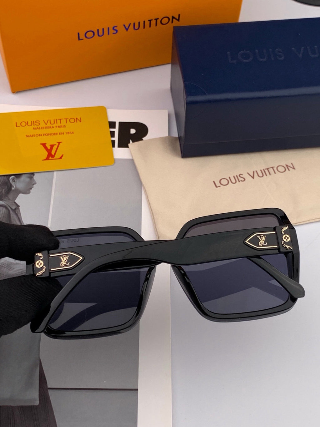 Louis Vuitton L3230 Square Brown Lens Sunglasses for Men & Women - detail image 6