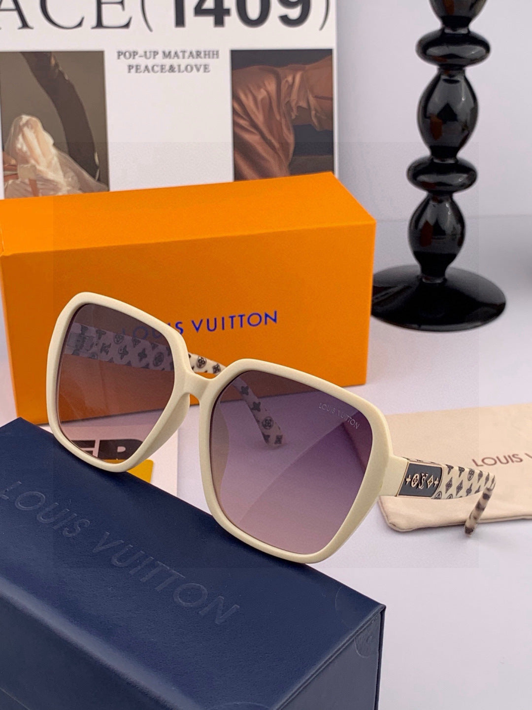 Louis Vuitton L3305 Square Red Lens Sunglasses for Men & Women - detail image 5