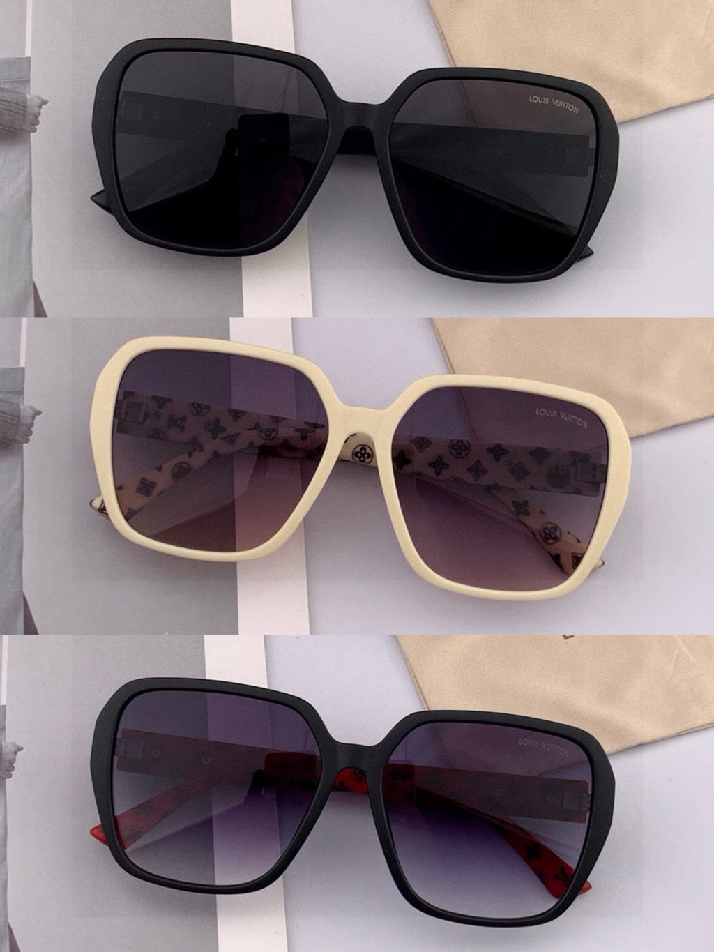 Louis Vuitton L3305 Square Red Lens Sunglasses for Men & Women - detail image 7