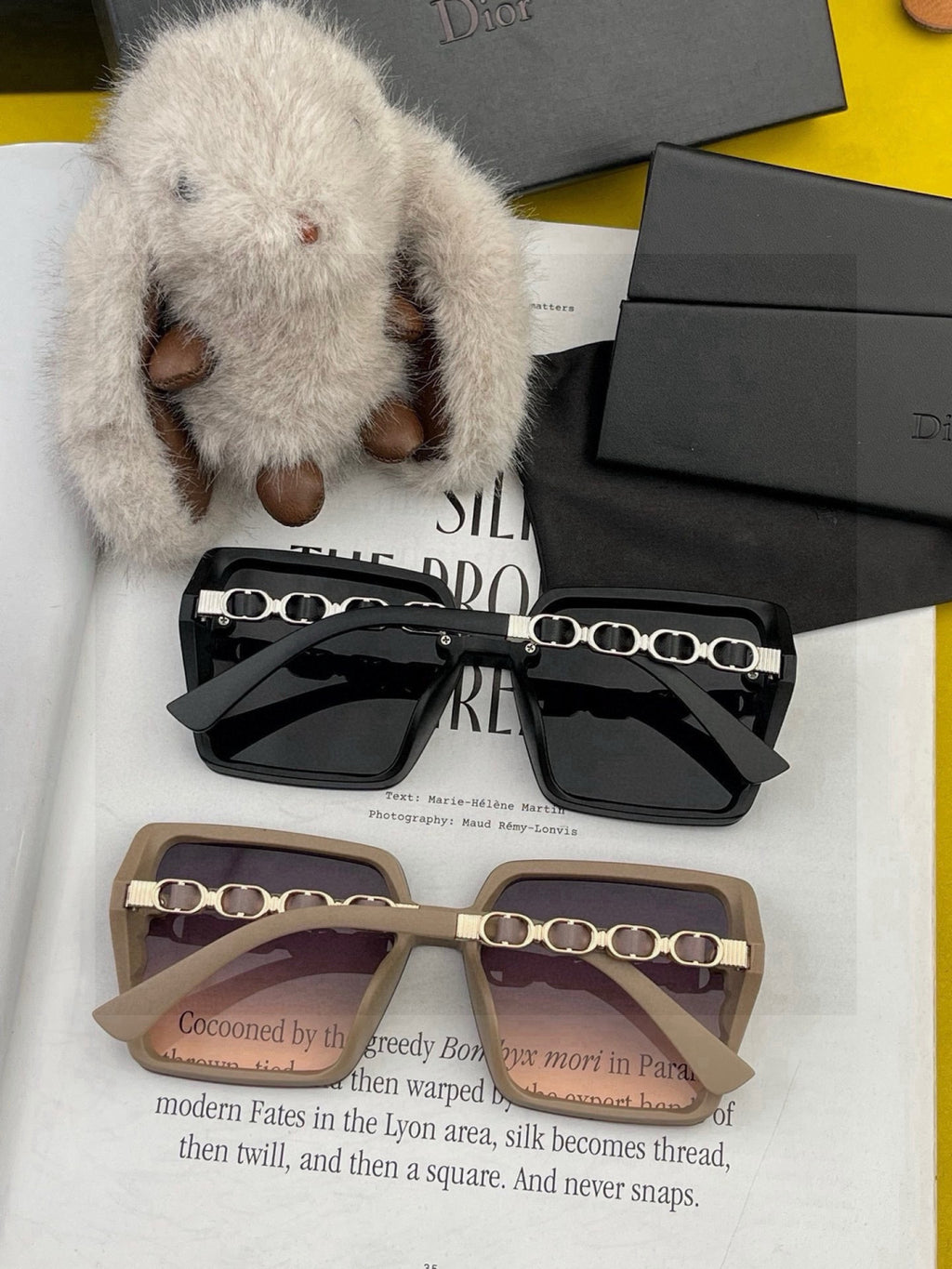 Dior CD5302 Square Gold Lens Sunglasses for Men & Women - detail image 6
