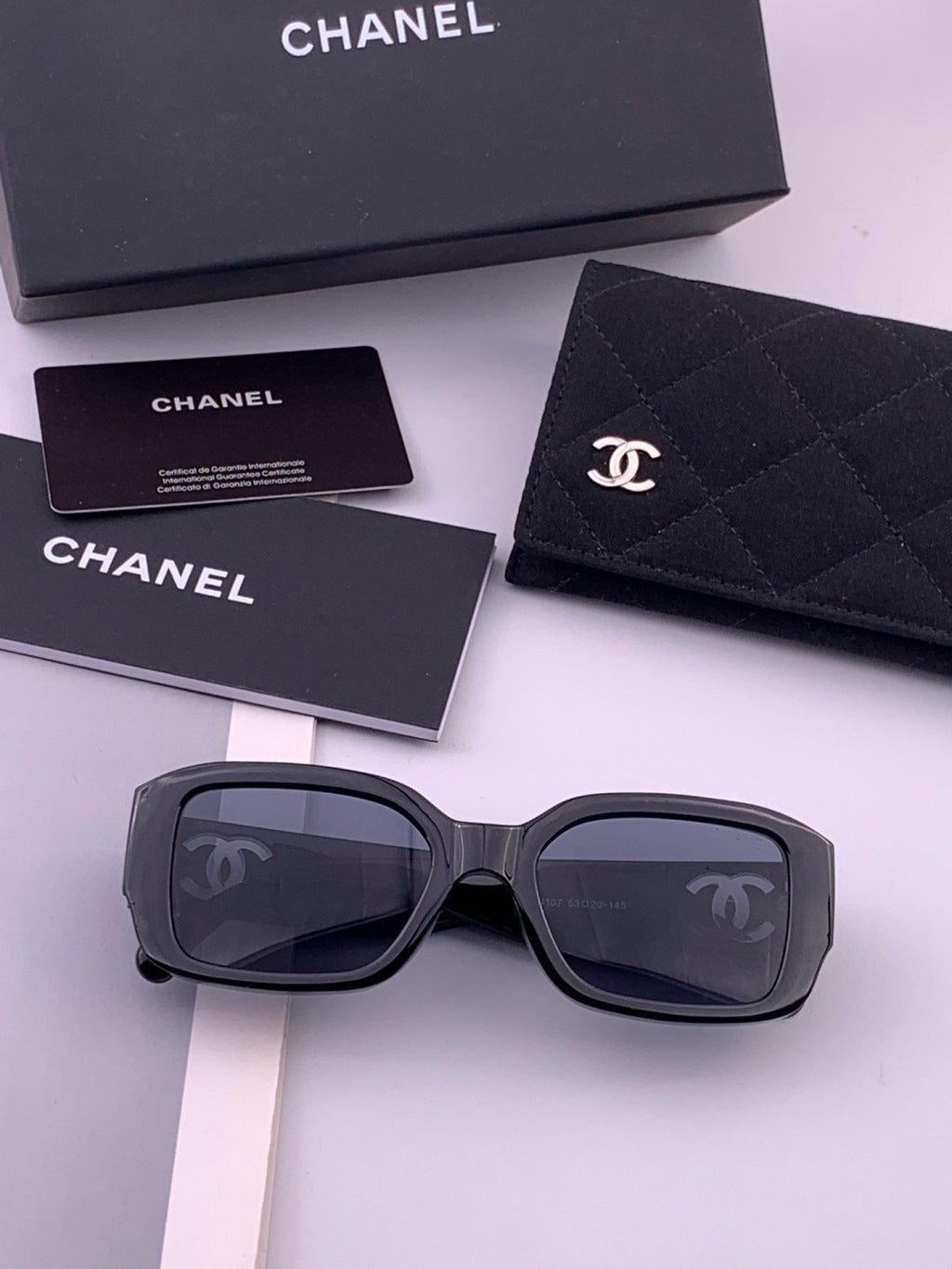 Chanel CH76910 Square Black Lens Sunglasses for Men & Women - detail image 7