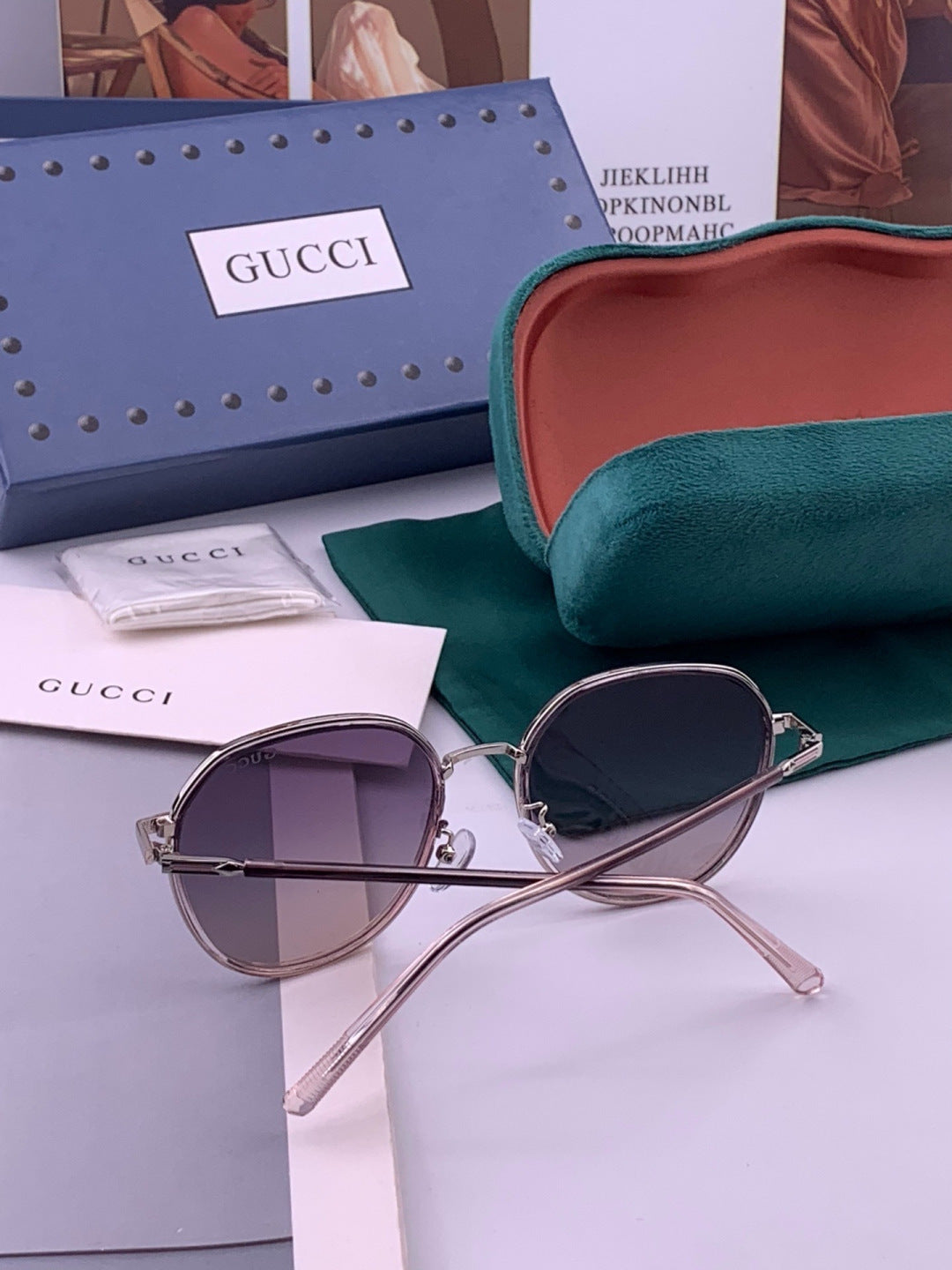Gucci G3825 Polarized Square Red Lens Sunglasses for Women - 486379 - detail image 4