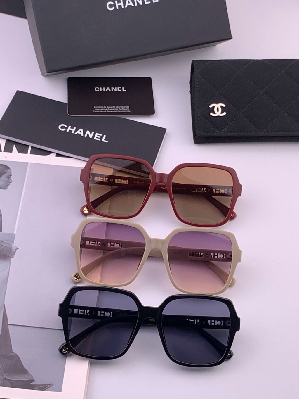 Chanel CH27002 Fashion Red Lens Sunglasses for Men & Women - detail image 8