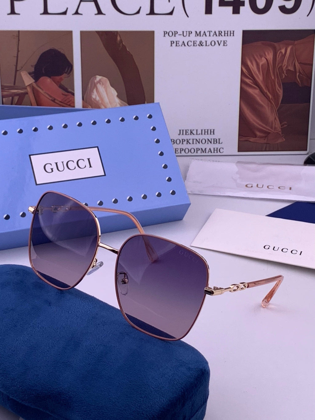 Gucci G3818 Metal Fashion Red Lens Sunglasses for Men & Women - detail image 2