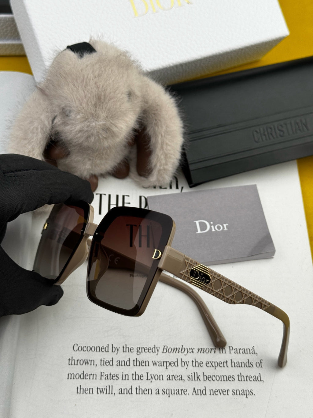 Dior CD6251 Polarized Square Black Lens Sunglasses for Women - detail image 4