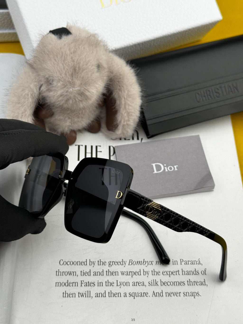 Dior CD6251 Polarized Square Black Lens Sunglasses for Women - detail image 5