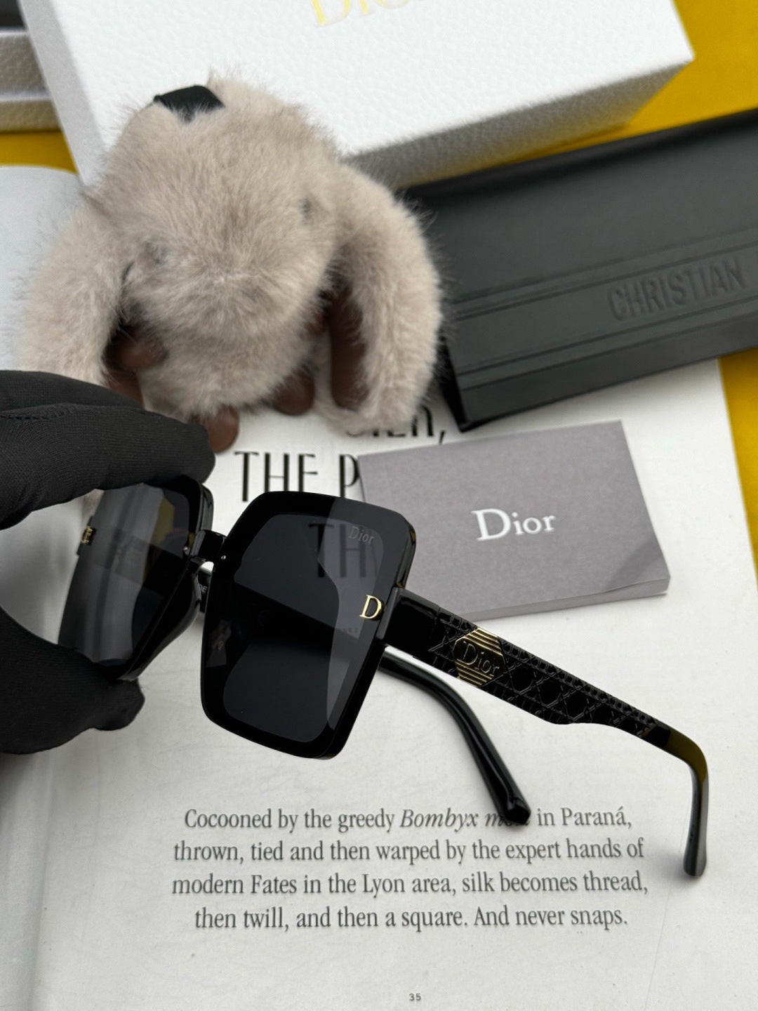 Dior CD6251 Polarized Square Black Lens Sunglasses for Women - detail image 5