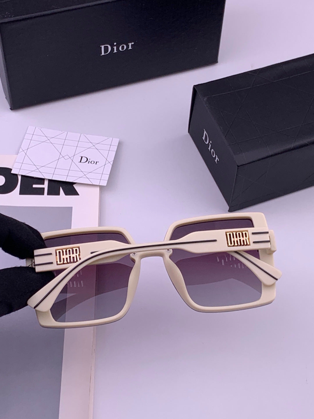 Dior D5290 Polarized Square Black Lens Sunglasses for Men & Women - detail image 7