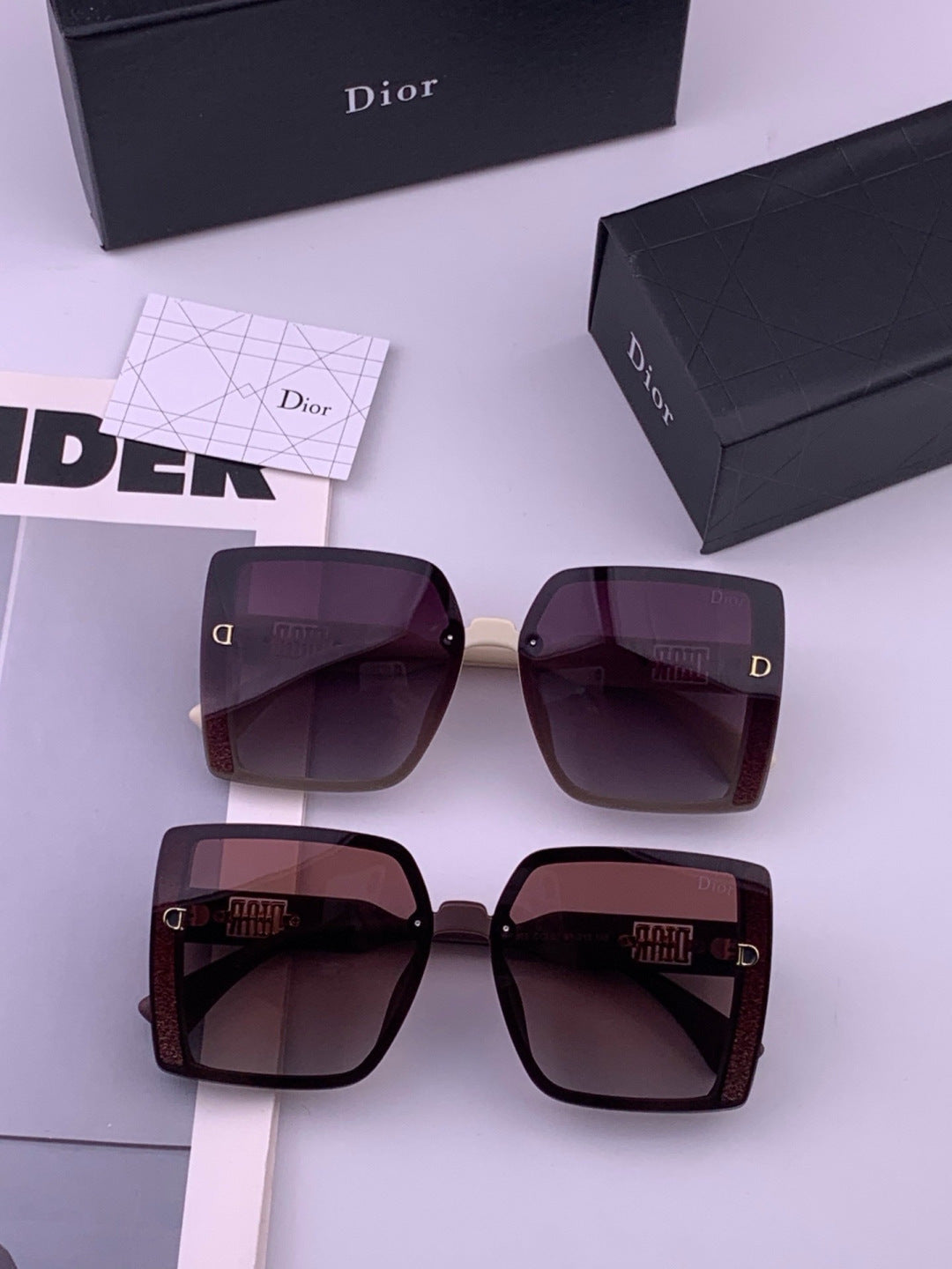 Dior D5290 Polarized Square Black Lens Sunglasses for Men & Women - detail image 8