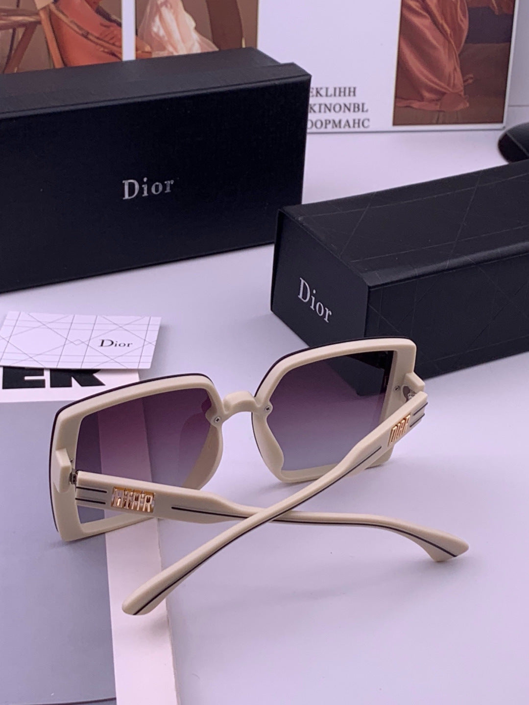 Dior D5290 Polarized Square Black Lens Sunglasses for Men & Women - detail image 6