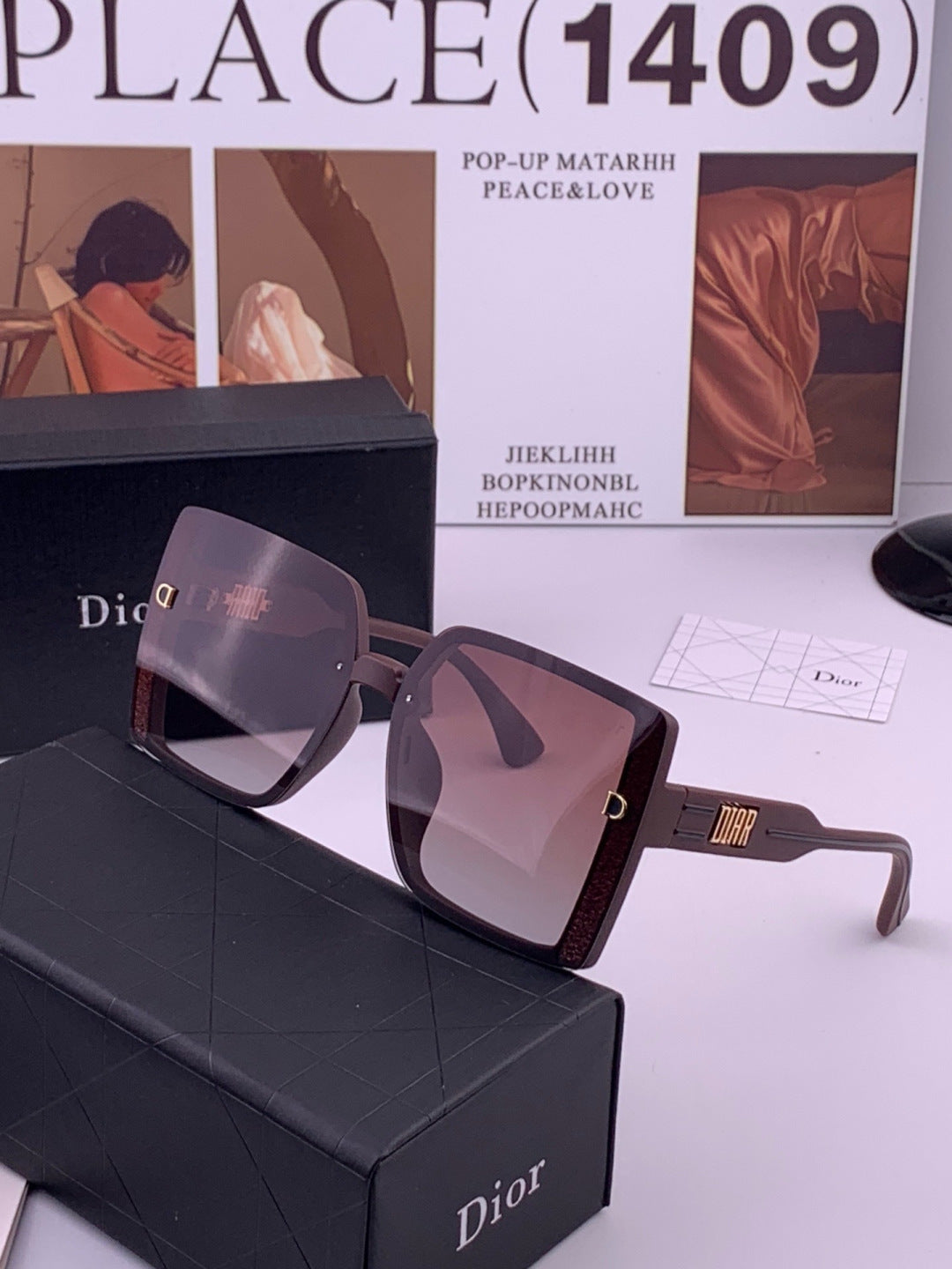 Dior D5290 Polarized Square Brown Lens Sunglasses for Men & Women - detail image 2