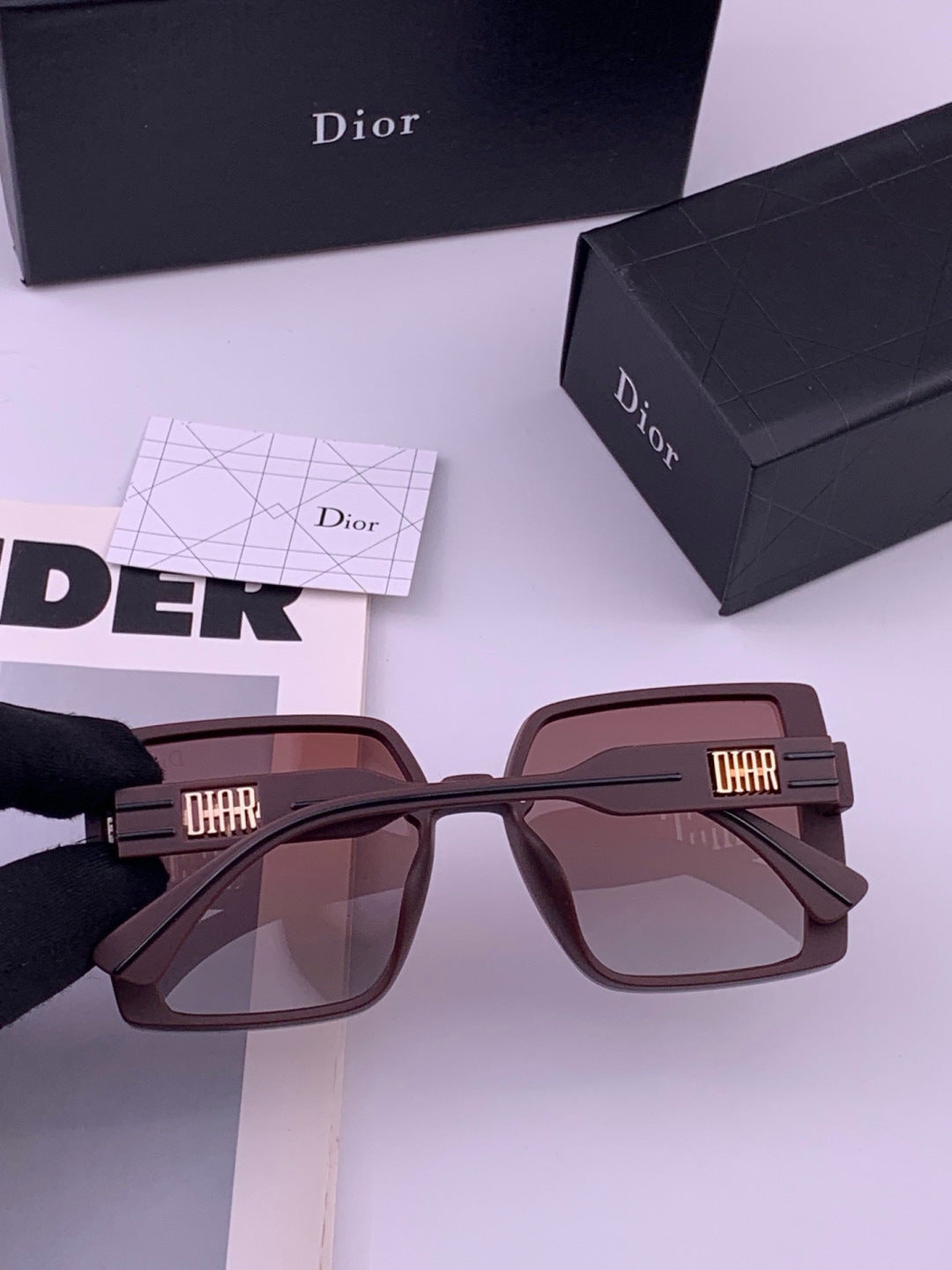 Dior D5290 Polarized Square Brown Lens Sunglasses for Men & Women - detail image 6